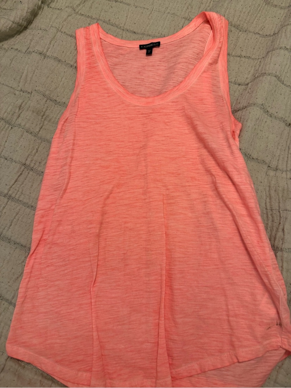 Express Neon Coral Scoop Neck Tank Top